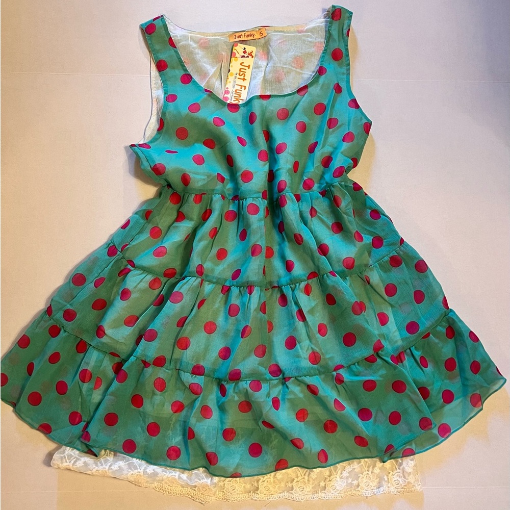 Beautiful Polka Dots Green Dress